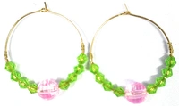 NIBRAS Yellow Tyre-Cut Crystal Seed Hoop Earrings - B09KC1GWXS, 3 gm, 4cm x 4cm x 1cm
